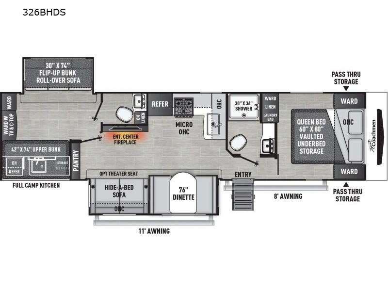 2027 Coachmen Freedom Express Ultra Lite 326BHDS - New Travel Trailer For Sale by RV Dynasty in Bunker Hill, Indiana features Slideout