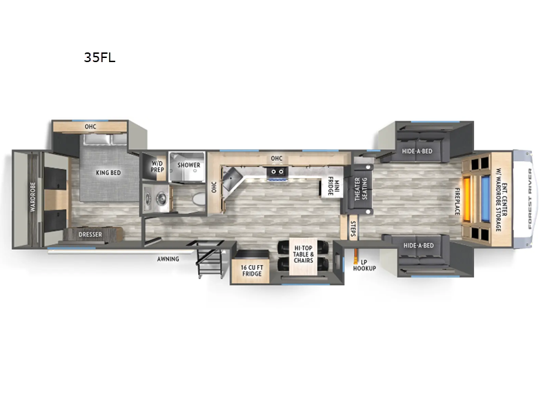 2026 Forest River Cardinal 35FL - New Fifth Wheel For Sale by RV Dynasty in Bunker Hill, Indiana features Slideout
