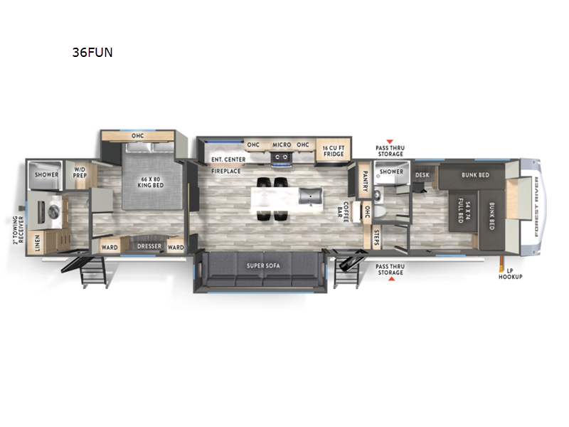 2026 Forest River Cardinal 36FUN - New Fifth Wheel For Sale by RV Dynasty in Bunker Hill, Indiana features Slideout