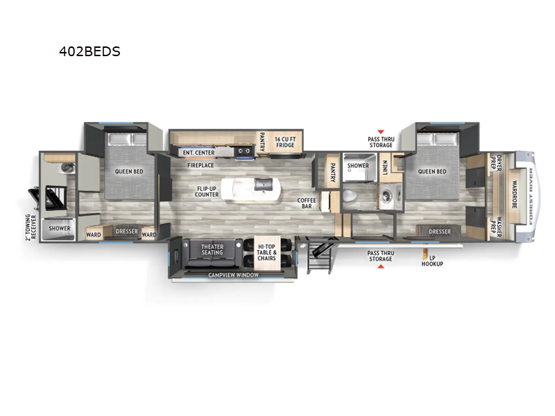 2026 Forest River Cardinal 402BEDS - New Fifth Wheel For Sale by RV Dynasty in Bunker Hill, Indiana features Slideout