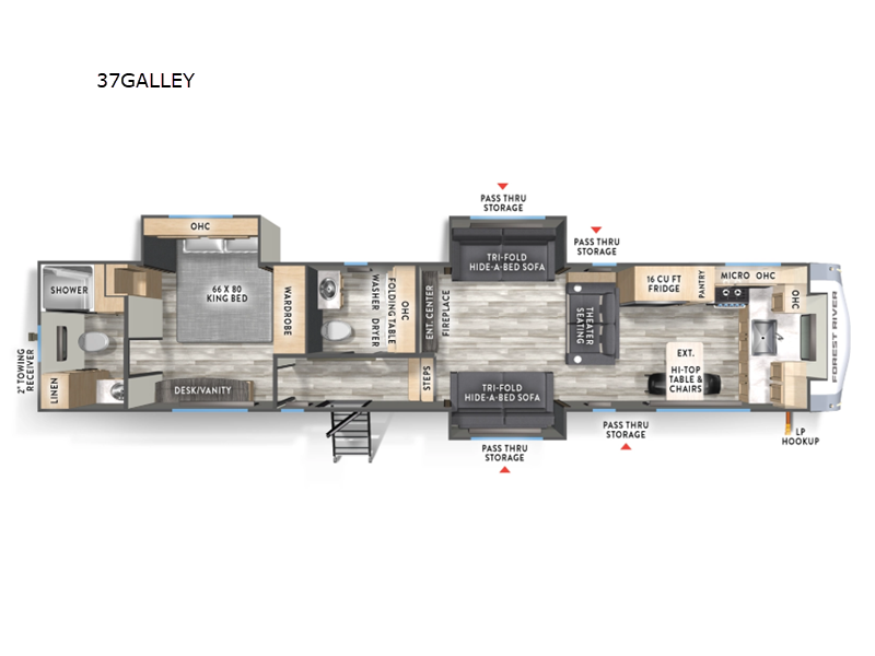 2026 Forest River Cardinal 37GALLEY - New Fifth Wheel For Sale by RV Dynasty in Bunker Hill, Indiana features Slideout
