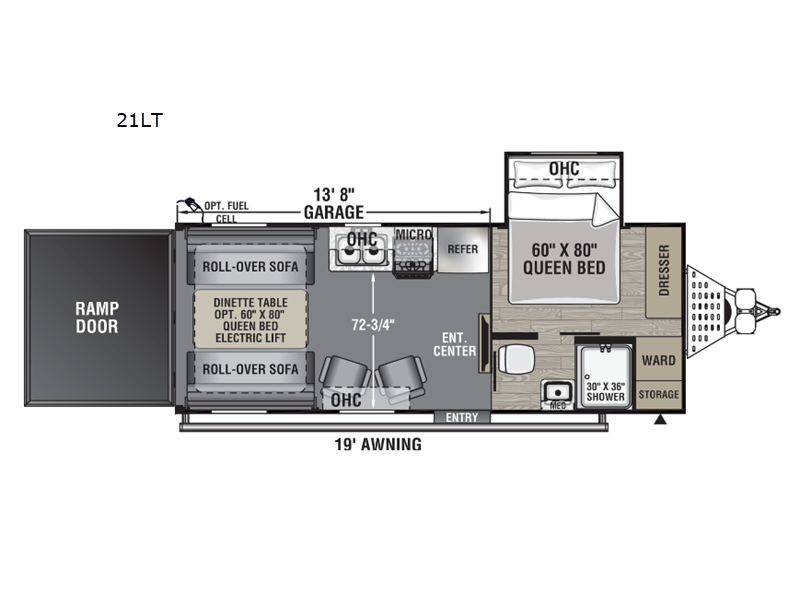 2027 Forest River Work and Play 21LT - New Toy Hauler For Sale by RV Dynasty in Bunker Hill, Indiana features Slideout