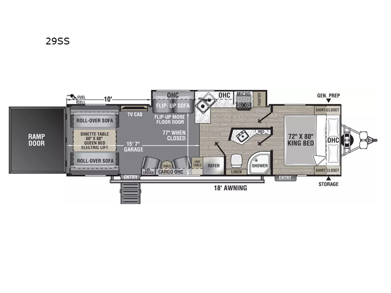 2027 Forest River Work and Play 29SS - New Toy Hauler For Sale by RV Dynasty in Bunker Hill, Indiana features Slideout