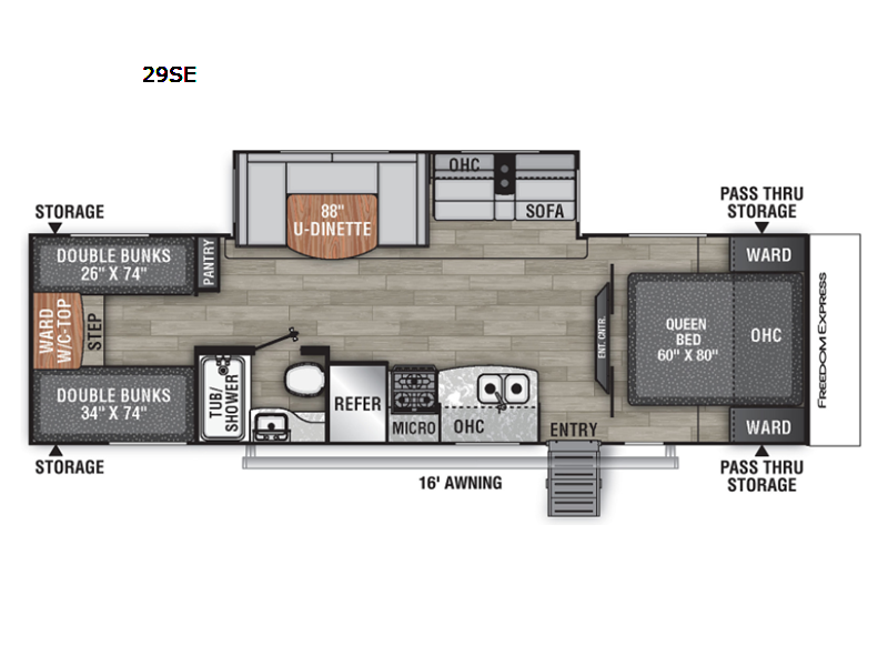 2026 Coachmen Freedom Express Select Edition 29SE - New Travel Trailer For Sale by RV Dynasty in Bunker Hill, Indiana features Slideout