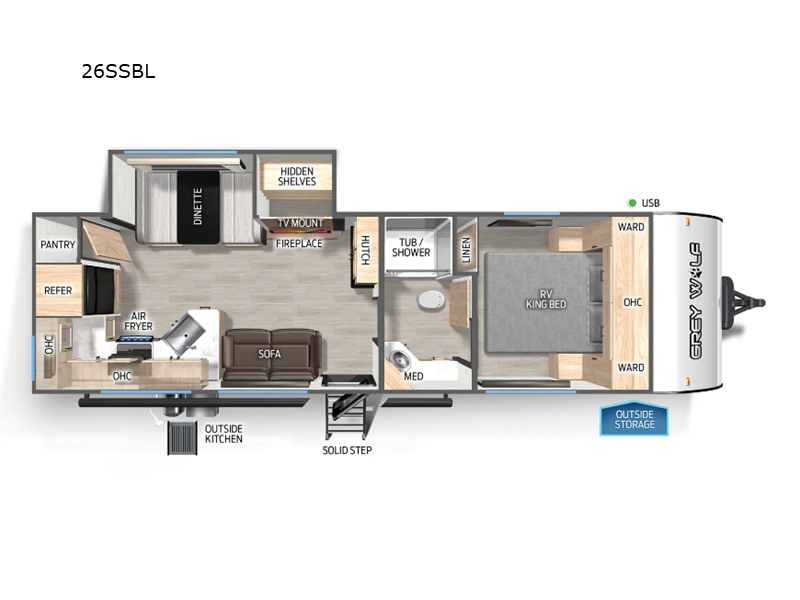 2027 Forest River Cherokee Grey Wolf Black Label 26SSBL - New Travel Trailer For Sale by RV Dynasty in Bunker Hill, Indiana features Slideout