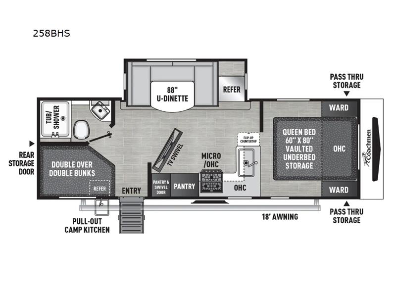 2026 Coachmen Freedom Express Ultra Lite 258BHS - New Travel Trailer For Sale by RV Dynasty in Bunker Hill, Indiana features Slideout