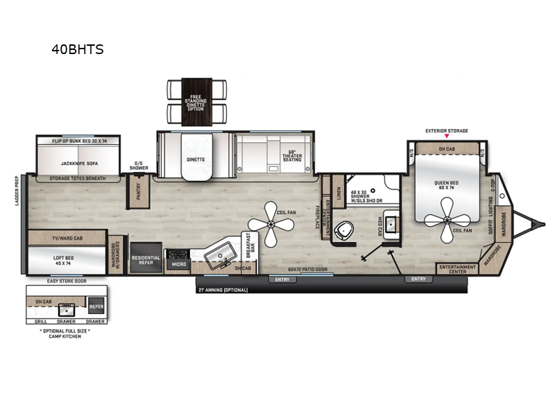 2026 Coachmen Catalina Destination Series 40BHTS - New Destination Trailer For Sale by RV Dynasty in Bunker Hill, Indiana features Slideout