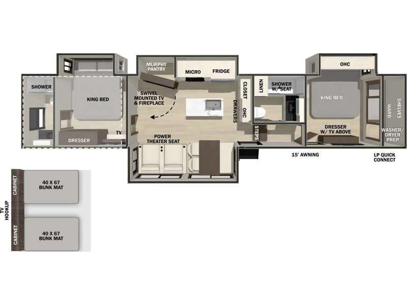 2027 Forest River Cedar Creek 380DB - New Fifth Wheel For Sale by RV Dynasty in Bunker Hill, Indiana features Slideout