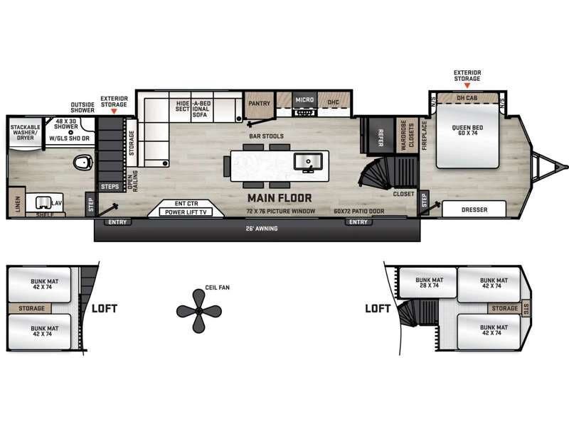 2027 Coachmen Catalina Destination Series 42CONDO - New Destination Trailer For Sale by RV Dynasty in Bunker Hill, Indiana features Slideout