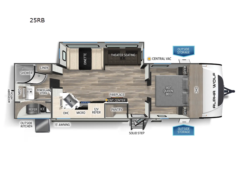 2026 Forest River Cherokee Alpha Wolf 25RB-L - New Travel Trailer For Sale by RV Dynasty in Bunker Hill, Indiana features Slideout
