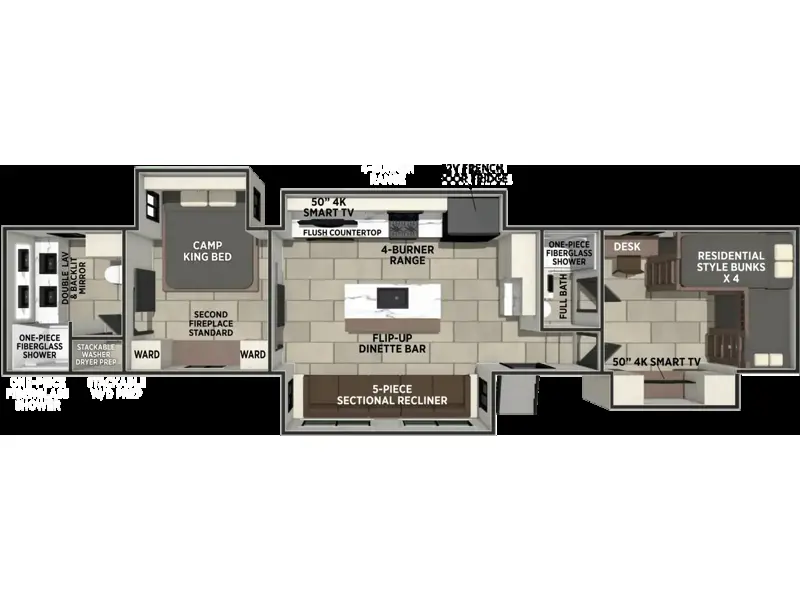2027 Forest River Sanibel 40BUNK - New Fifth Wheel For Sale by RV Dynasty in Bunker Hill, Indiana features Slideout