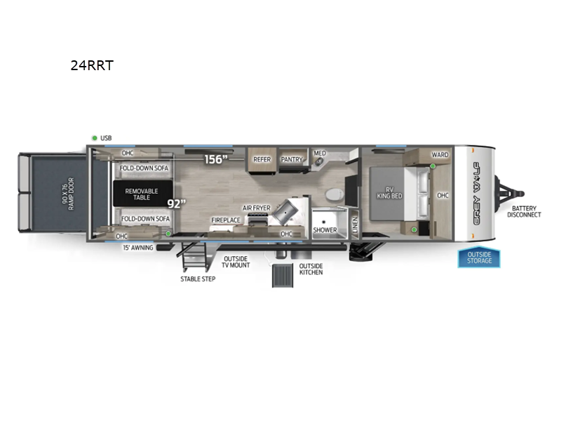 2026 Forest River Cherokee Grey Wolf 24RRT - New Toy Hauler For Sale by RV Dynasty in Bunker Hill, Indiana