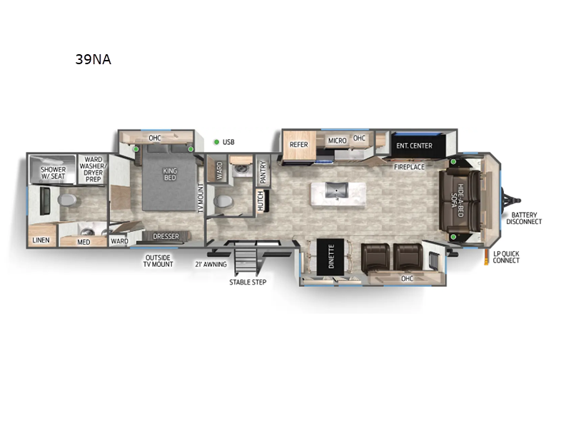 2026 Forest River Cherokee Timberwolf 39NA - New Destination Trailer For Sale by RV Dynasty in Bunker Hill, Indiana features Slideout