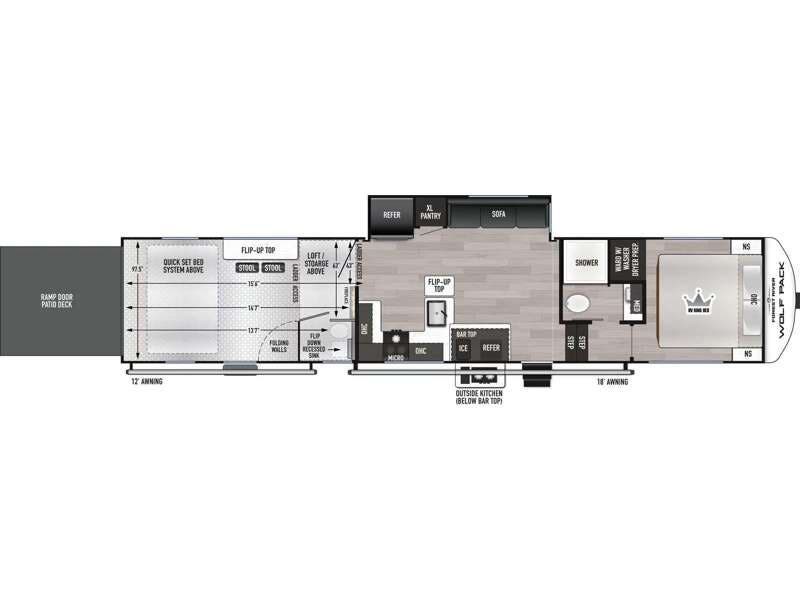 2027 Forest River Cherokee Wolf Pack 365PACK15.5 - New Toy Hauler For Sale by RV Dynasty in Bunker Hill, Indiana features Slideout