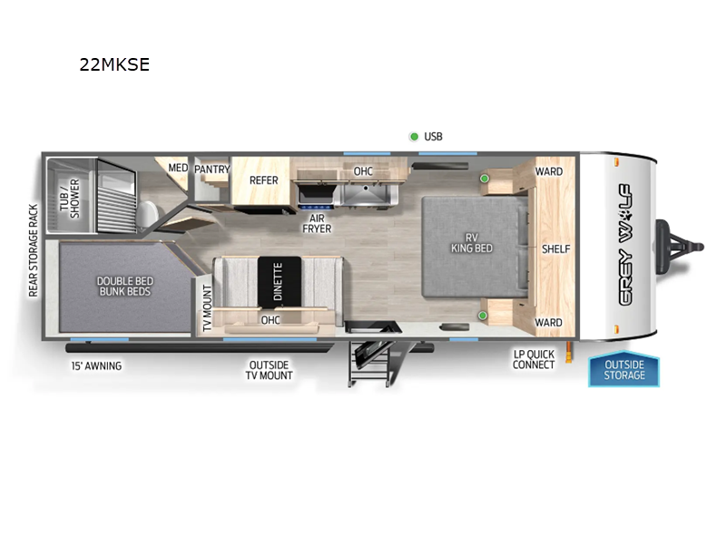 2026 Forest River Cherokee Grey Wolf 22MKSE - New Travel Trailer For Sale by RV Dynasty in Bunker Hill, Indiana