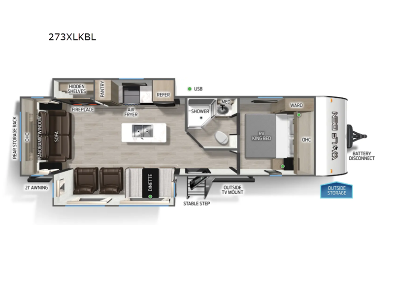 2027 Forest River Cherokee Wolf Den Black Label 273XLKBL - New Travel Trailer For Sale by RV Dynasty in Bunker Hill, Indiana features Slideout