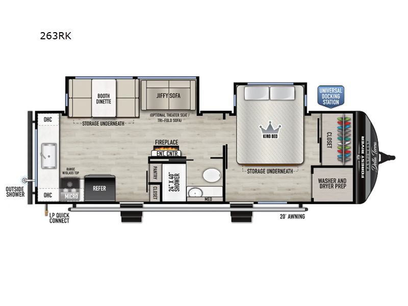 2026 East to West Della Terra 263RK - New Travel Trailer For Sale by RV Dynasty in Bunker Hill, Indiana features Slideout