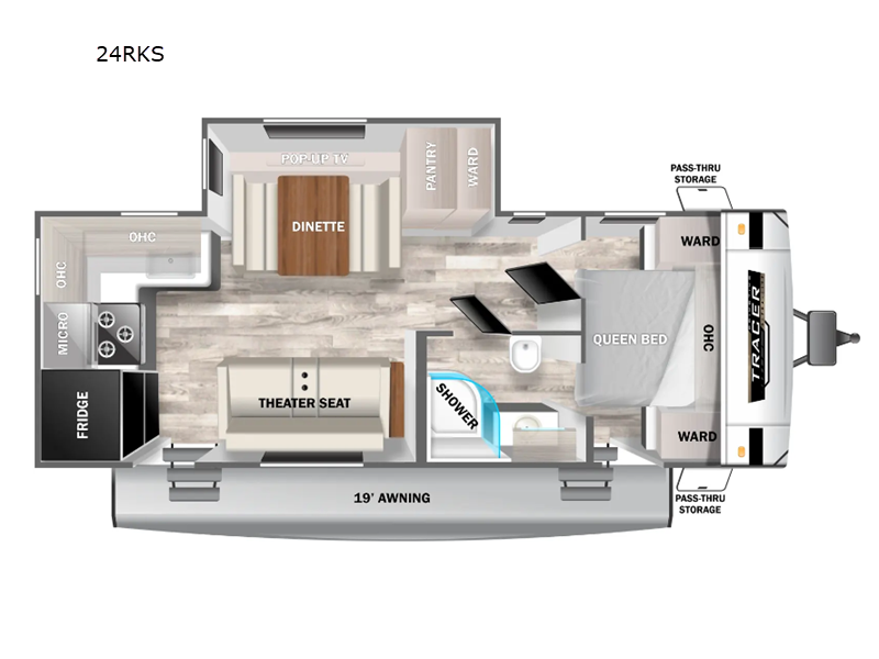 2025 Prime Time Tracer 24RKS - New Travel Trailer For Sale by RV Dynasty in Bunker Hill, Indiana features Slideout