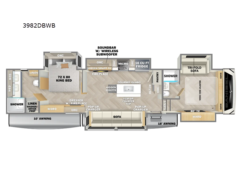 2025 Prime Time Sanibel 3982DBWB - New Fifth Wheel For Sale by RV Dynasty in Bunker Hill, Indiana features Slideout