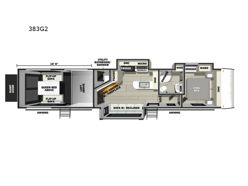 2025 Forest River Vengeance Rogue Armored 383G2 - New Toy Hauler For Sale by RV Dynasty in Bunker Hill, Indiana features Slideout