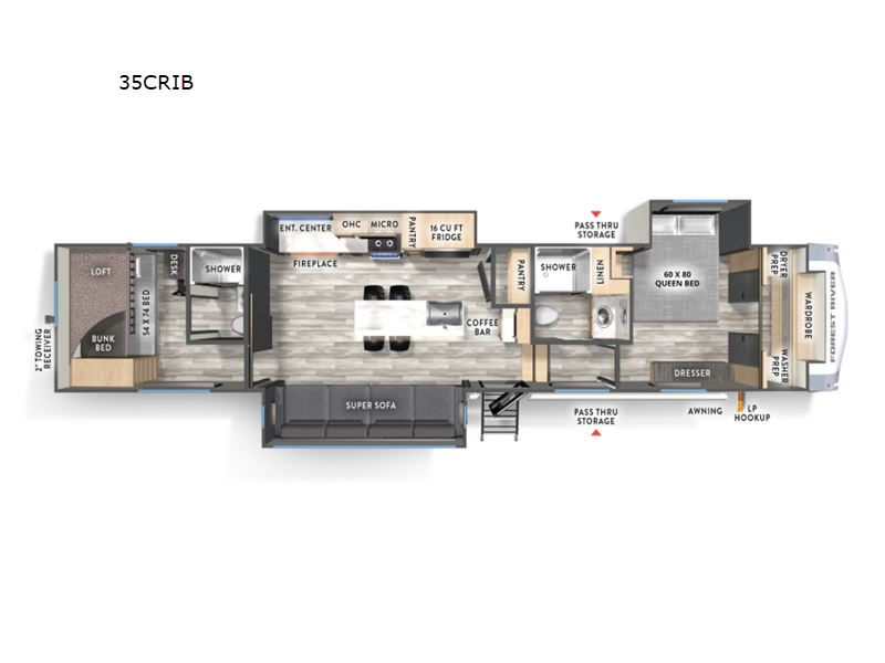 2026 Forest River Cardinal 35CRIB - New Fifth Wheel For Sale by RV Dynasty in Bunker Hill, Indiana features Slideout