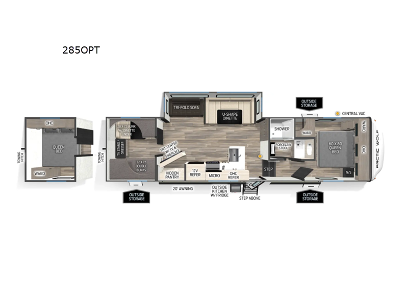 2027 Forest River Cherokee Arctic Wolf 285OPT - New Fifth Wheel For Sale by RV Dynasty in Bunker Hill, Indiana features Slideout