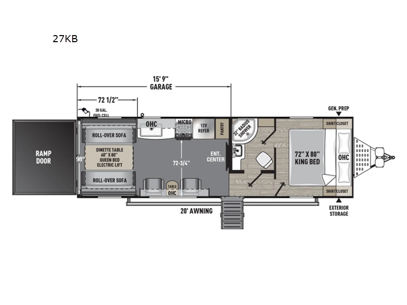 2026 Forest River Work and Play 27KB - New Toy Hauler For Sale by RV Dynasty in Bunker Hill, Indiana