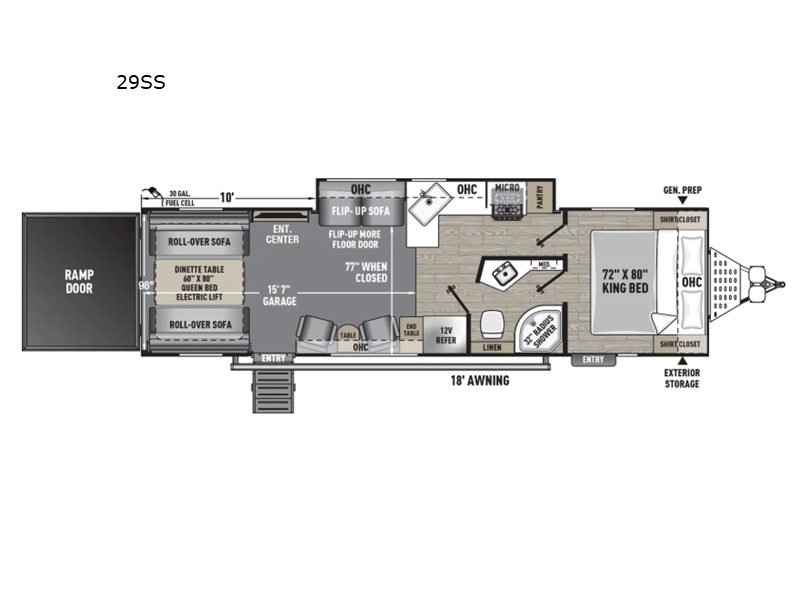 2026 Forest River Work and Play 29SS - New Toy Hauler For Sale by RV Dynasty in Bunker Hill, Indiana features Slideout