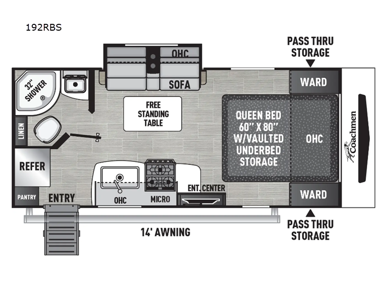 2026 Coachmen Freedom Express Ultra Lite 192RBS - New Travel Trailer For Sale by RV Dynasty in Bunker Hill, Indiana features Slideout