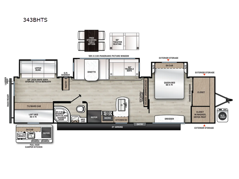 2027 Coachmen Catalina Legacy Edition 343BHTS - New Travel Trailer For Sale by RV Dynasty in Bunker Hill, Indiana features Slideout