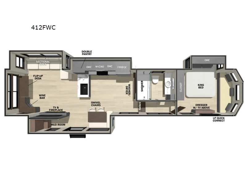 2026 Forest River Cedar Creek Cottage Fifth Wheels 412FWC - New Fifth Wheel For Sale by RV Dynasty in Bunker Hill, Indiana features Slideout