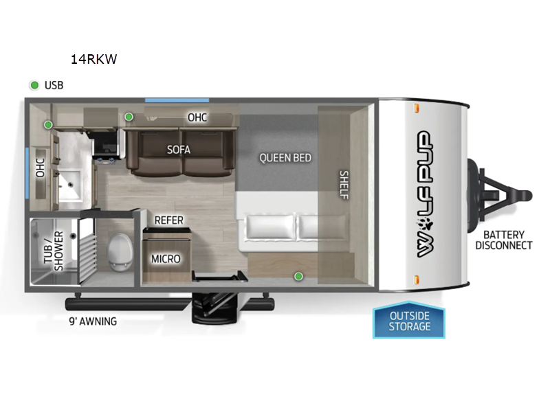 2027 Forest River Cherokee Wolf Pup 14RKLP - New Travel Trailer For Sale by RV Dynasty in Bunker Hill, Indiana