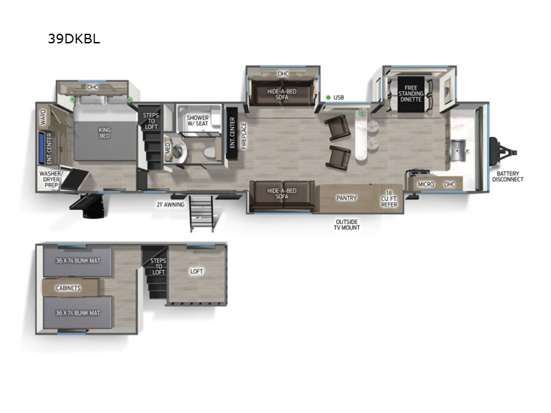 2026 Forest River Cherokee Timberwolf Black Label 39DKBL - New Destination Trailer For Sale by RV Dynasty in Bunker Hill, Indiana features Slideout