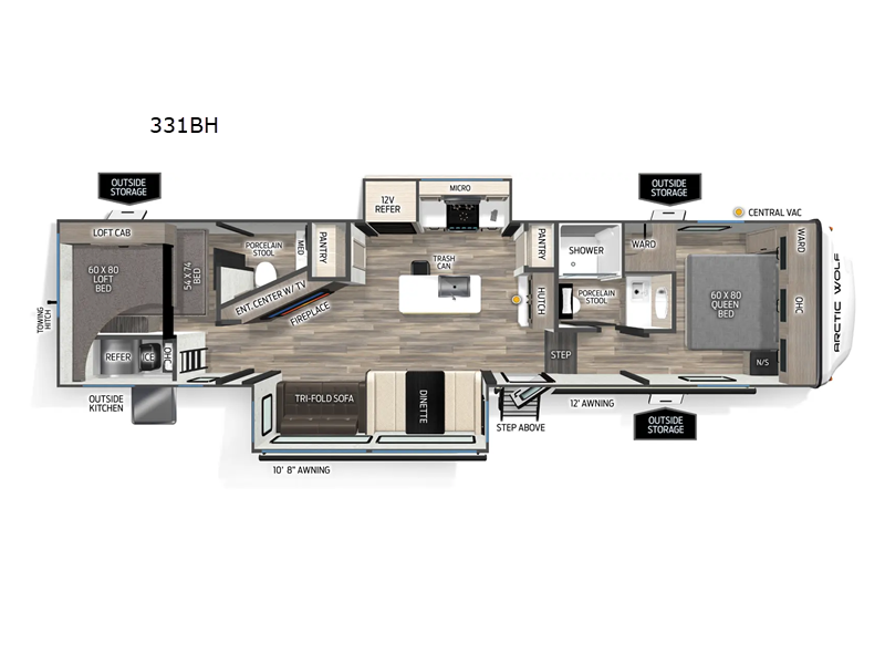 2026 Forest River Cherokee Arctic Wolf 331BH - New Fifth Wheel For Sale by RV Dynasty in Bunker Hill, Indiana features Slideout
