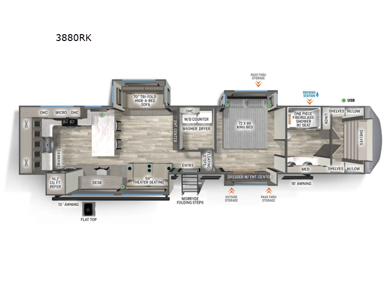 2026 Forest River Sandpiper 3800RK - New Fifth Wheel For Sale by RV Dynasty in Bunker Hill, Indiana features Slideout