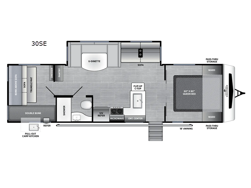 2026 Coachmen Freedom Express Select 30SE - New Travel Trailer For Sale by RV Dynasty in Bunker Hill, Indiana features Slideout