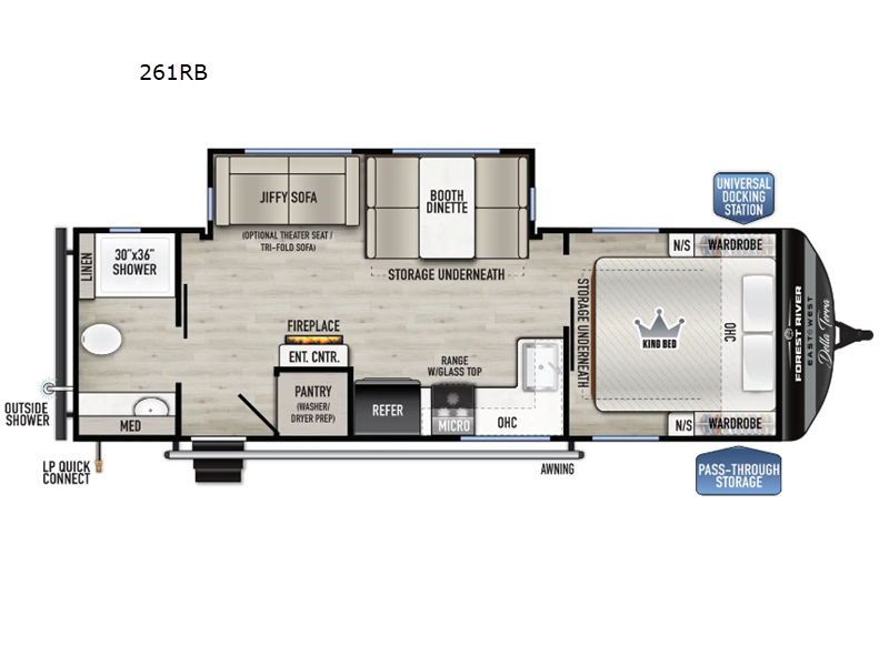 2026 East to West Della Terra 261RB - New Travel Trailer For Sale by RV Dynasty in Bunker Hill, Indiana features Slideout