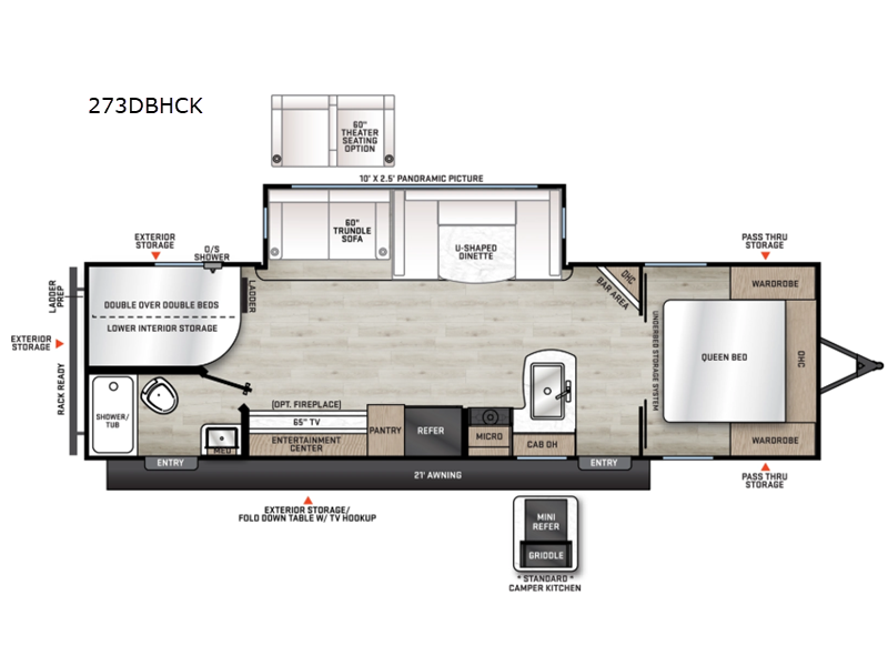 2027 Coachmen Catalina Legacy Edition 273DBHCK - New Travel Trailer For Sale by RV Dynasty in Bunker Hill, Indiana features Slideout