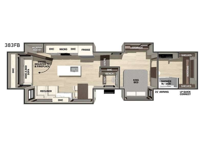 2027 Forest River Cedar Creek 383FB - New Fifth Wheel For Sale by RV Dynasty in Bunker Hill, Indiana features Slideout