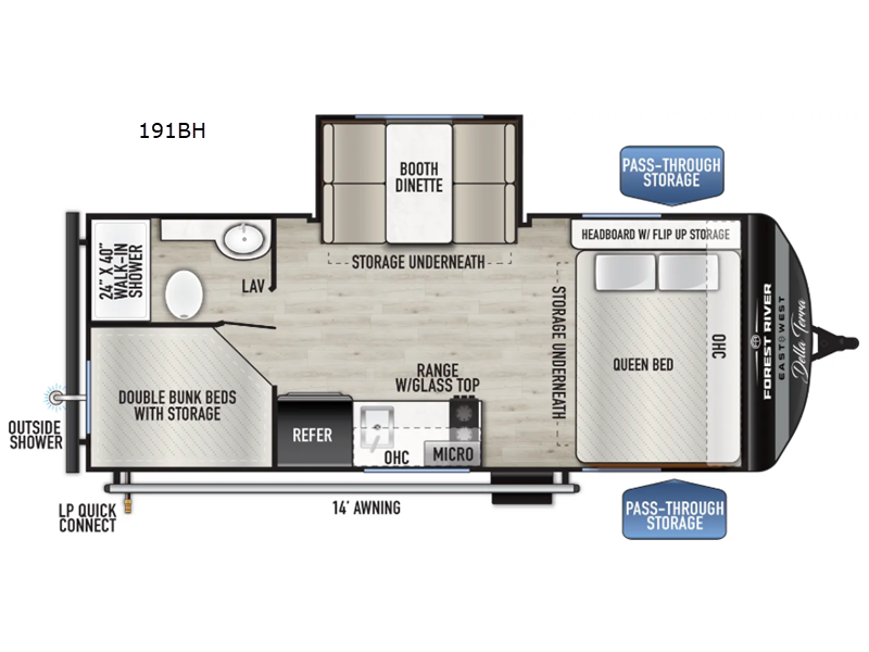 2026 East to West Della Terra 191BH - New Travel Trailer For Sale by RV Dynasty in Bunker Hill, Indiana features Slideout