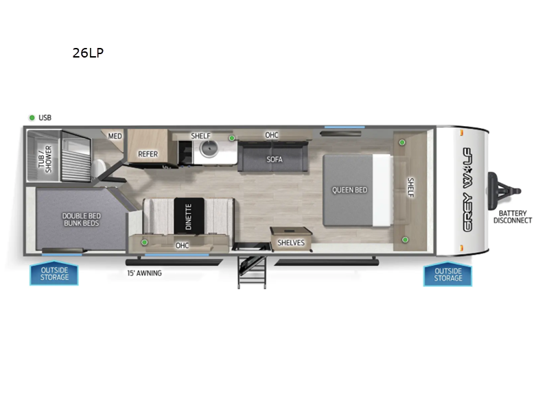 2027 Forest River Cherokee Grey Wolf 26LP - New Travel Trailer For Sale by RV Dynasty in Bunker Hill, Indiana