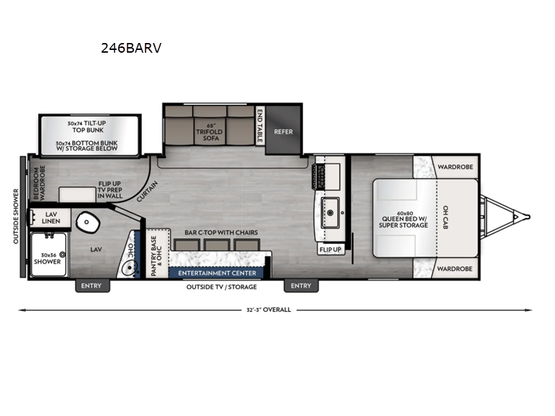 2026 Coachmen Apex Ultra-Lite 246BARV - New Travel Trailer For Sale by RV Dynasty in Bunker Hill, Indiana features Slideout