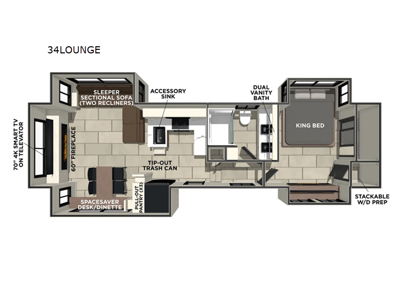 2027 Prime Time Sanibel 34LOUNGE - New Fifth Wheel For Sale by RV Dynasty in Bunker Hill, Indiana features Slideout
