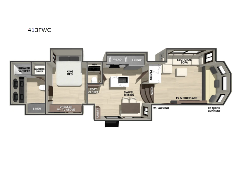 2027 Forest River Cedar Creek Cottage Fifth Wheels 413FWC - New Fifth Wheel For Sale by RV Dynasty in Bunker Hill, Indiana features Slideout