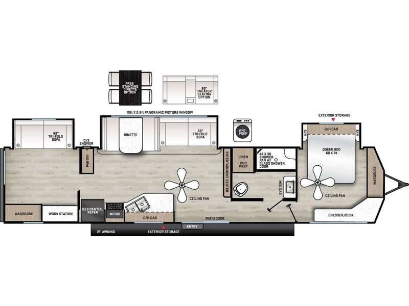 2027 Coachmen Catalina Destination Series 40BHTSDEN - New Destination Trailer For Sale by RV Dynasty in Bunker Hill, Indiana features Slideout