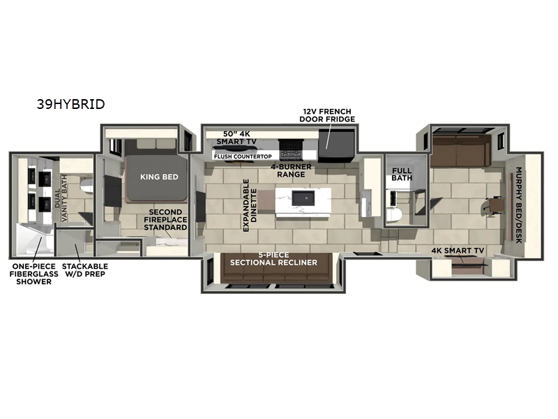 2026 Forest River Sanibel 39HYBRID - New Fifth Wheel For Sale by RV Dynasty in Bunker Hill, Indiana features Slideout