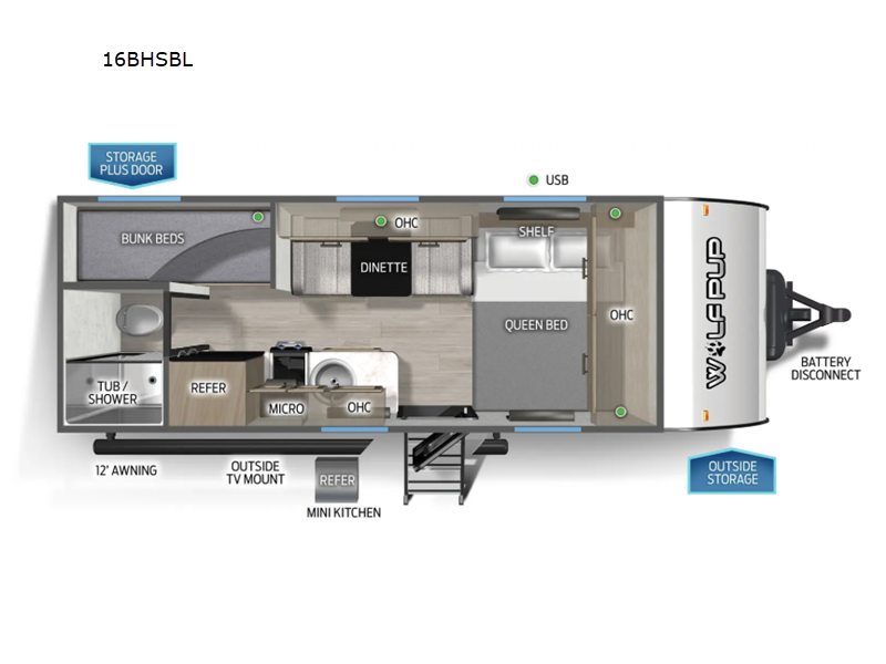 2026 Forest River Cherokee Wolf Pup Black Label 16BHSBL - New Travel Trailer For Sale by RV Dynasty in Bunker Hill, Indiana
