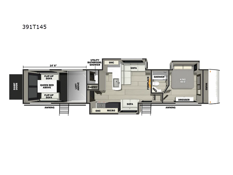 2026 Forest River Vengeance Rogue Armored 391T145 - New Toy Hauler For Sale by RV Dynasty in Bunker Hill, Indiana features Slideout