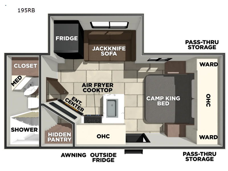 2026 Forest River Tracer 195RB - New Travel Trailer For Sale by RV Dynasty in Bunker Hill, Indiana features Slideout