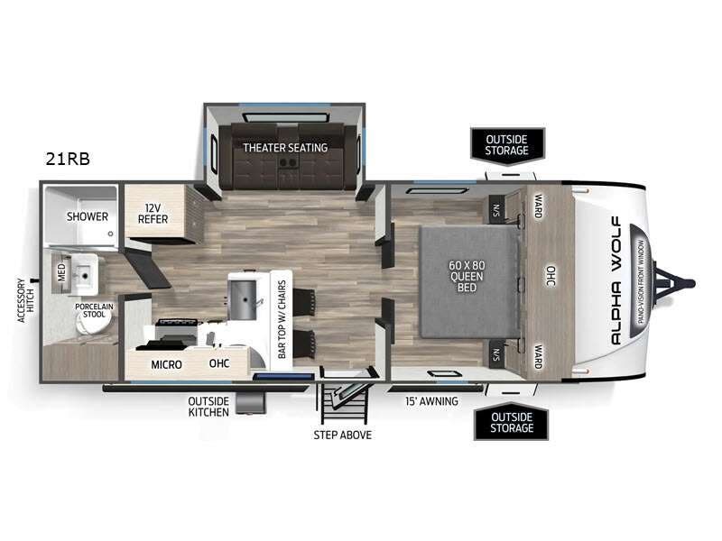 2026 Forest River Cherokee Alpha Wolf 21RB-L - New Travel Trailer For Sale by RV Dynasty in Bunker Hill, Indiana features Slideout